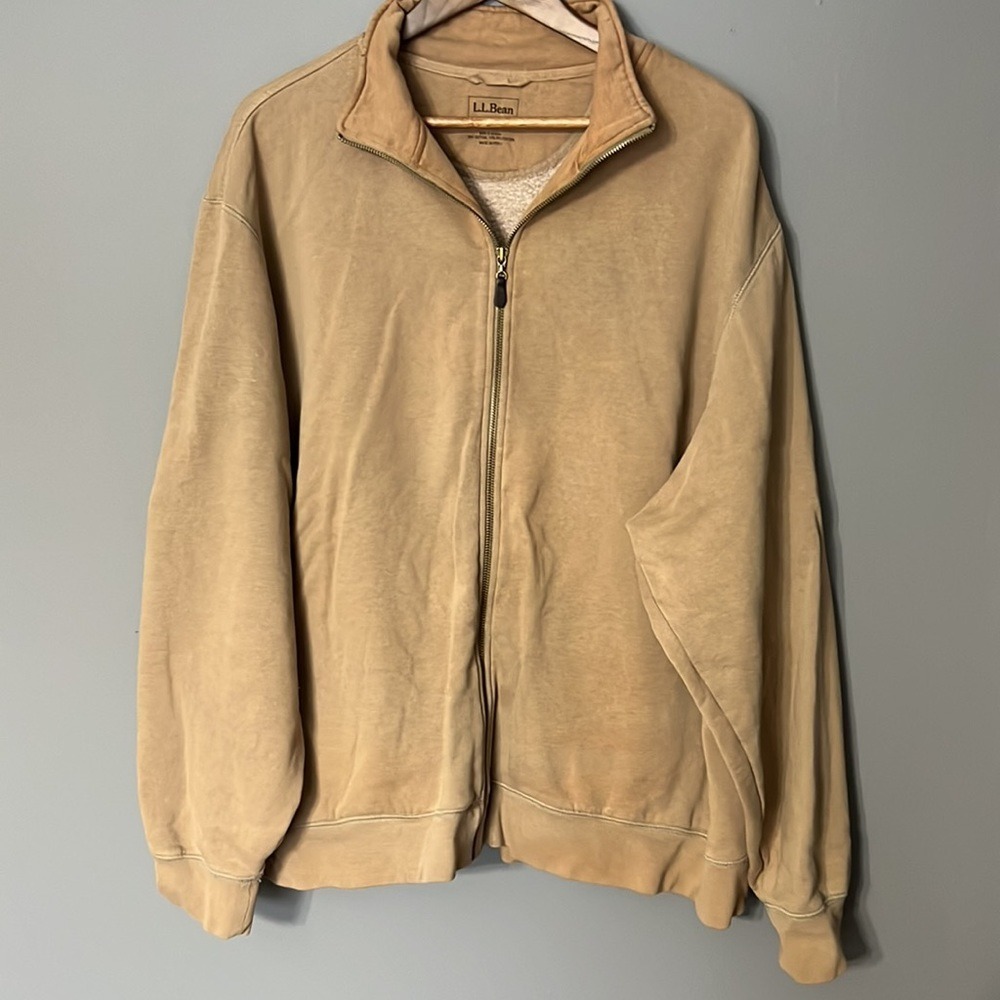 L.L. Bean Camel Full Zip Sweatshirt Jacket Mens Size XXL‎